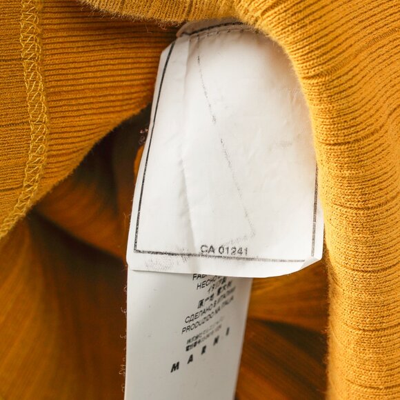 Marni Chartreuse Cotton Ribbed-Knit Mock Neck Top - Picture 8 of 11